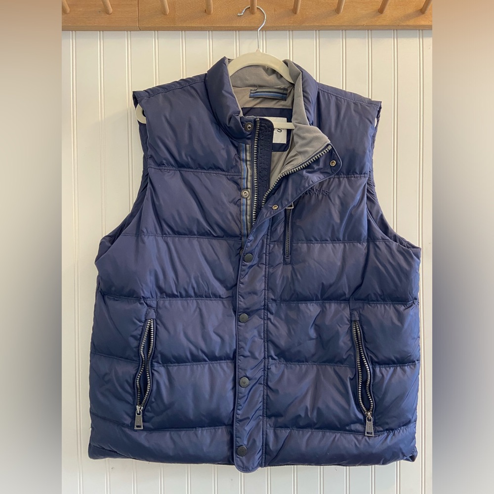 Orvis Classic Collection Navy Blue Nylon Down Fill Vest Gorpcore Men’s Large